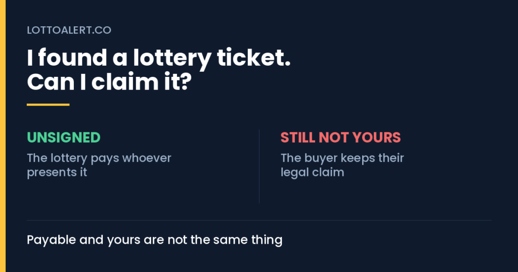 Unsigned lottery ticket: the lottery pays whoever presents it, but the original buyer keeps their legal claim to the prize